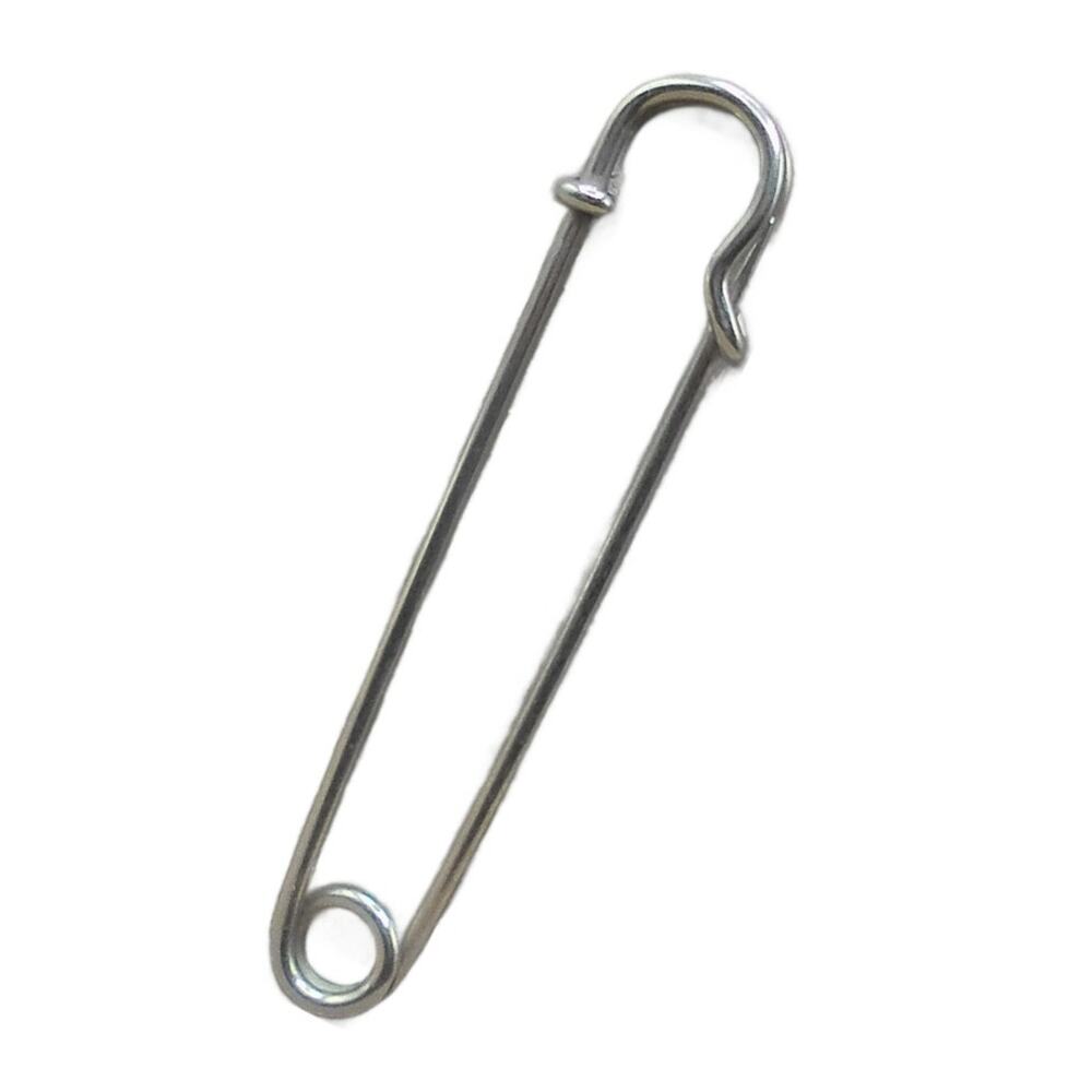 Vintage Safety Pin Large Horse Blanket Kilt Pin 4" Silver Tone Jumbo